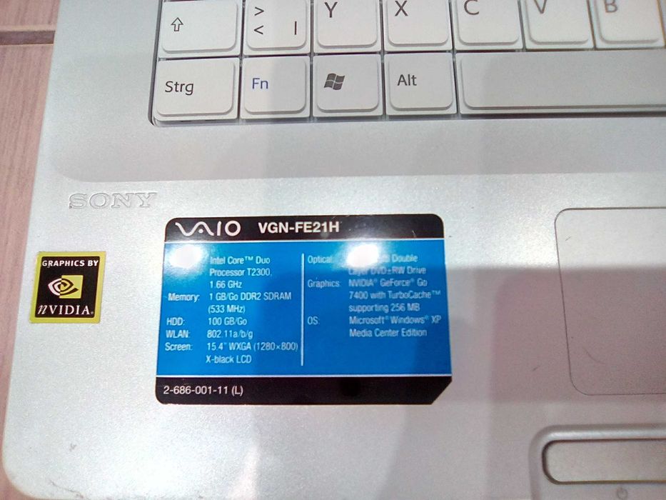 SONI VAIO VGN-FE21H. Model: PCG-7N1M - 2 процесора