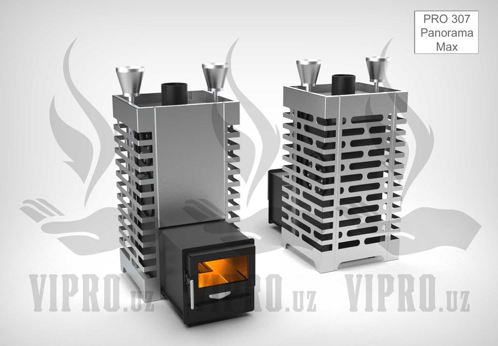 Печь для бани,сауны PRO-307 Panorama MINI с закрытой каменкой,сауна