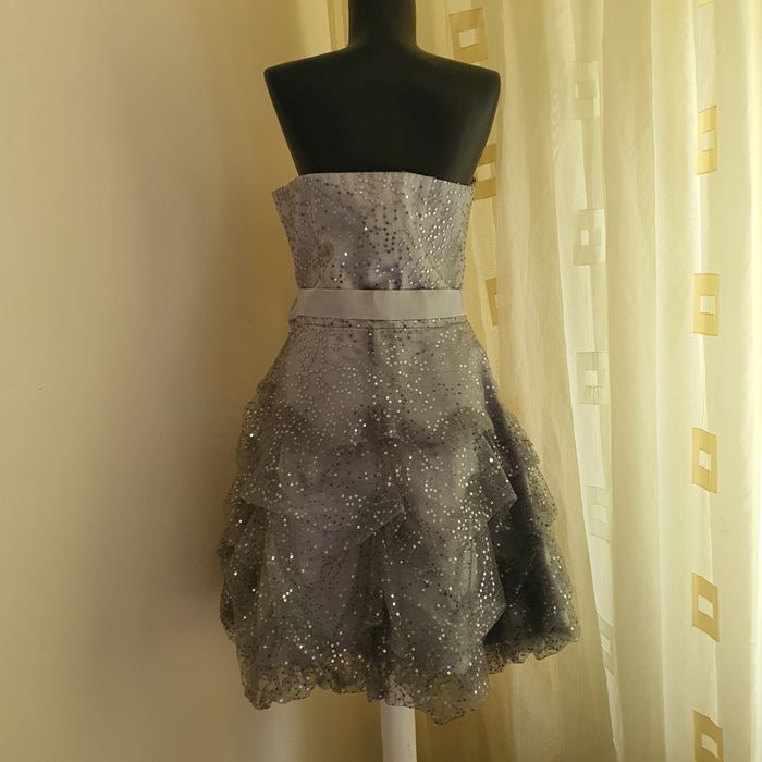 Rochie cu paiete gri argintie