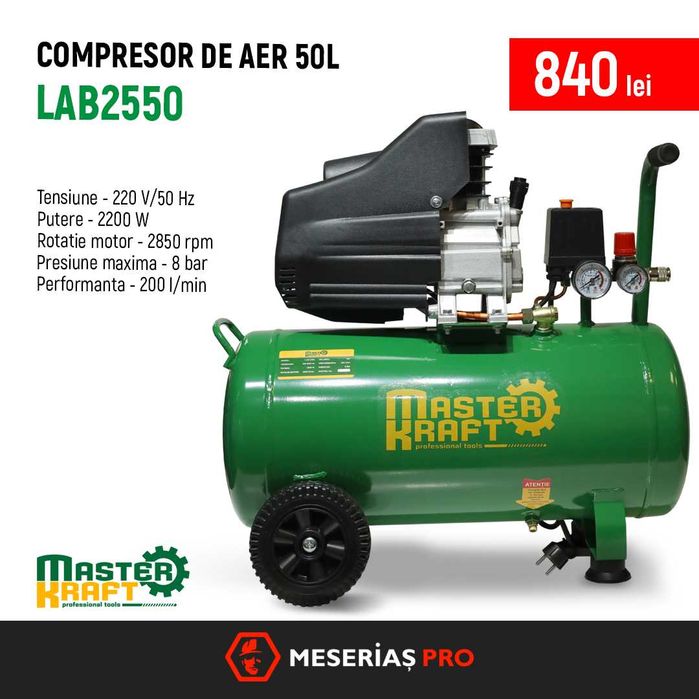Compresoare aer industriale, putere mare, 70-200L — Master Kraft