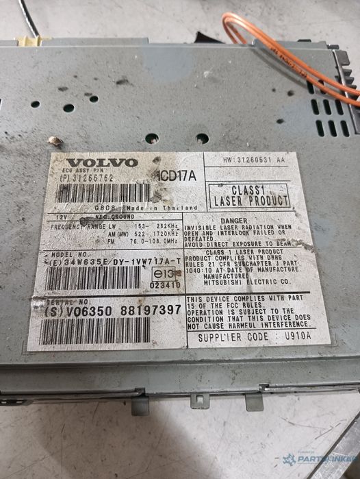 Cd Player Auto Volvo V50 (Mw, 545) [ 2003 - 2012 ] Oem 88197397