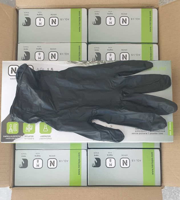 Черни еднократни нитрилни ръкавици нитрил