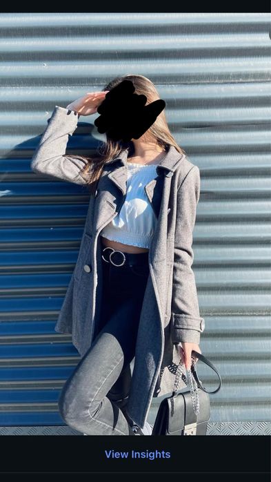Сиво палто H&M,Размер С