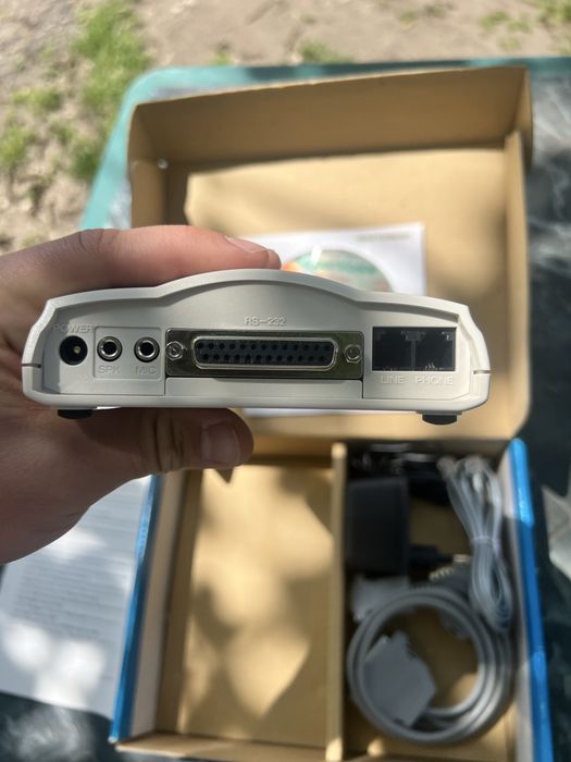 Ретро външен модем Acorp 56K Data/Fax/Voice – Пълен Комплект (За колекционери)
