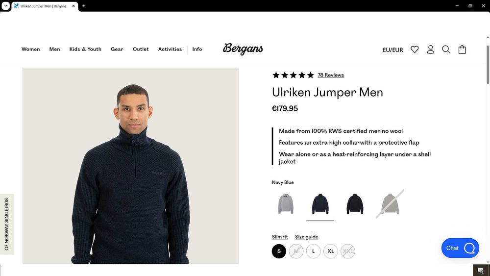 Bergans of NORWAY ULRIKEN JUMPER 100% Merino Wool размер L блуза 100% Мерино вълна - 2529