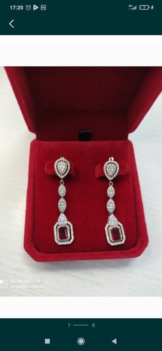 Серьги и подвеска серебро 925 новые