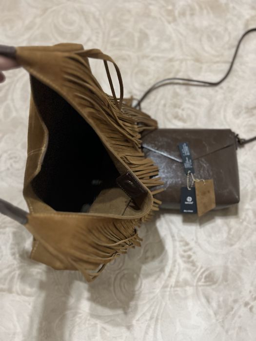Сумка натуральная замша 2 в 1