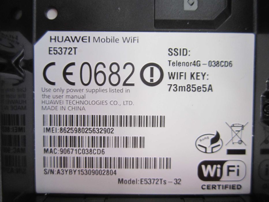 Huawei E5372T 4G мобилен рутер работи с всички Оператори