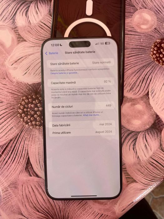 iPhone 15 Pro Max 256GB – 92% baterie – Stare foarte bună