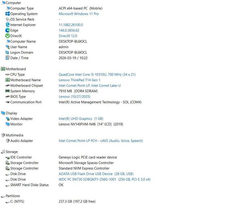 Lenovo ThinkPad T14 Gen 1
