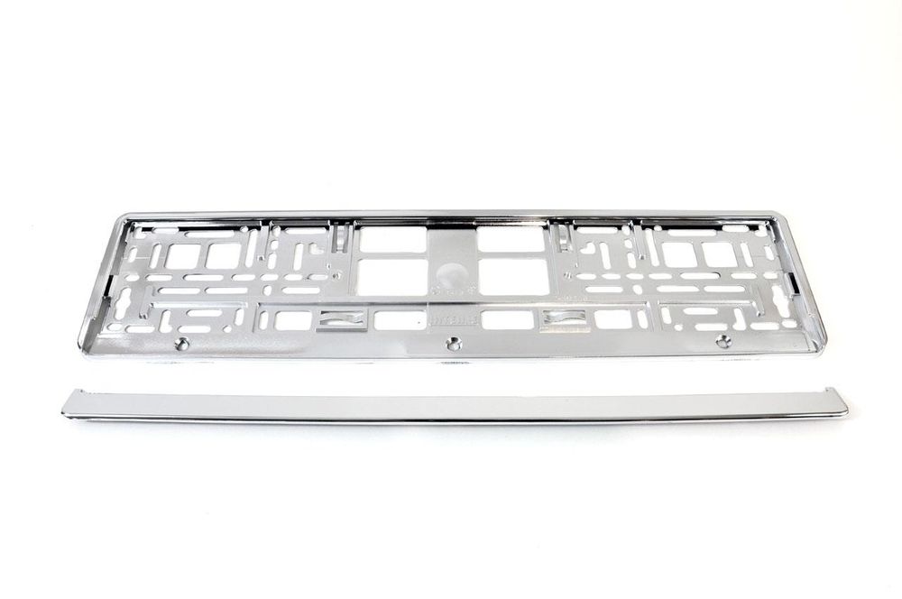 рамка за регистрационни номера - сребристо метализирана ...