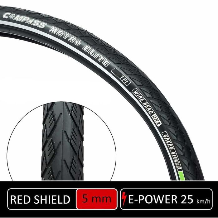 Велосипедна гума COMPASS (28 x 1.50) 60 TPI, Защита от спукване  - 5мм