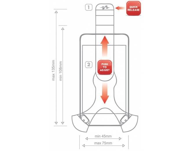 Suport auto BestAutoVest pentru telefon 4 H-108/135 L-45/75mm cu incarcator fixare la bricheta masinii