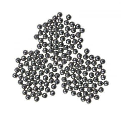 Pachet prastie metalica si 100 bile metalice, snur, negru, 15 cm