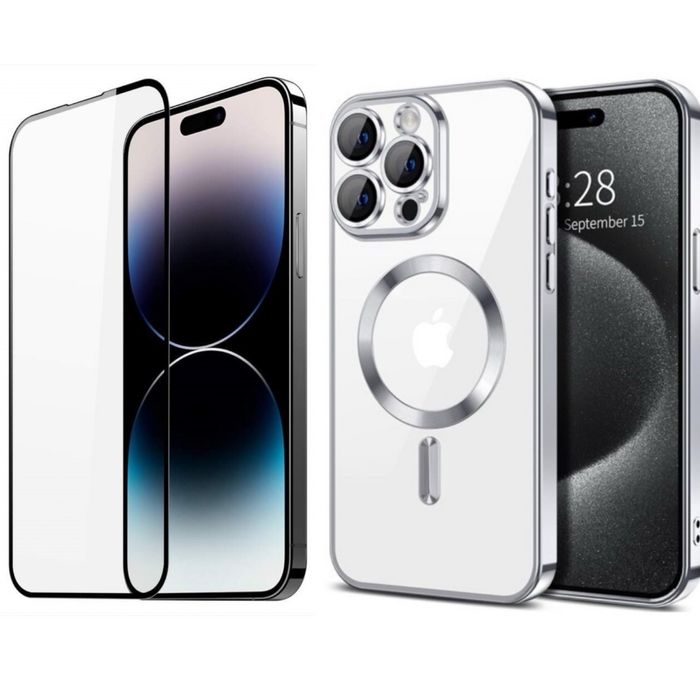 Husa Magsafe Lucioa si Folie Sticla Armour Iphone 12/13/14/PRO/PRO MAX