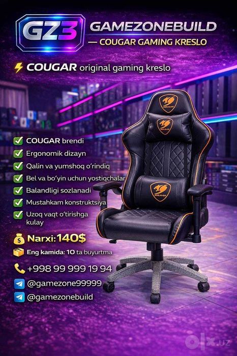 Igrovoy stullar kreslolar game club uchun
