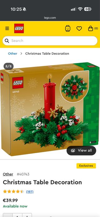 Lego 40743 коледен венец и свещник с допълнително ОСВЕТЛЕНИЕ