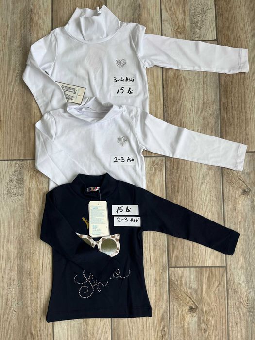 Lichidare stoc magazin copii - Bluze Polo Albe Fete, Lila Unisex - Prețuri sub achiziție!