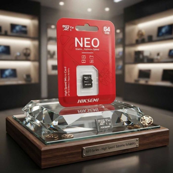 HIKSEMI NEO 64GB microSDXC UHS-I V30 Class 10 Карта Памет – До 92 MB/s.