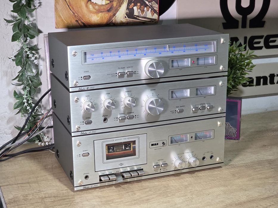 Linie audio AUDION, deck D-200, tuner T-200, amplificator A-200,retro