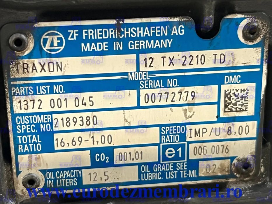 Cutie de viteze daf xf 2189380 automata cf 12 tx 2210td r=16;69-1