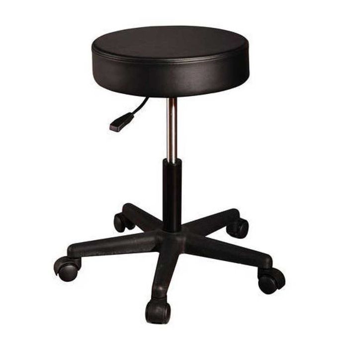 Козметичен стол - табуретка MS02S - черна/бяла 48/62 см