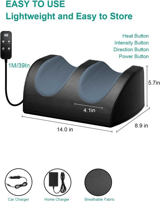 Масажор за крака LINGTENG с топлина и масаж на краката, електрически масажор за крака