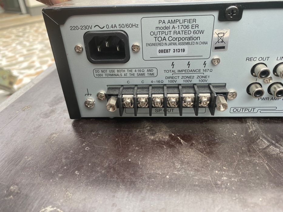 Vând amplificator toa a1706/da 250f unitate centrală ts770