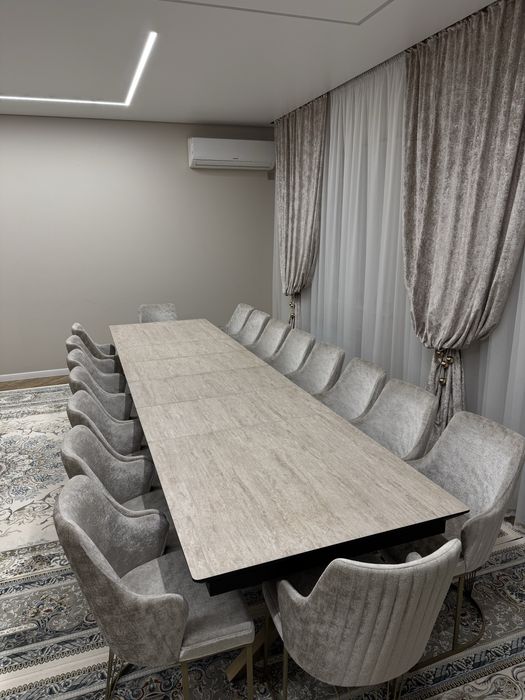 Үлкен дастархан стол + орындықтар