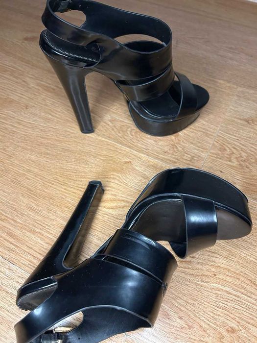 Босоножки на высоком каблуке, вечерние | Платформа 3,5см + каблук 13см