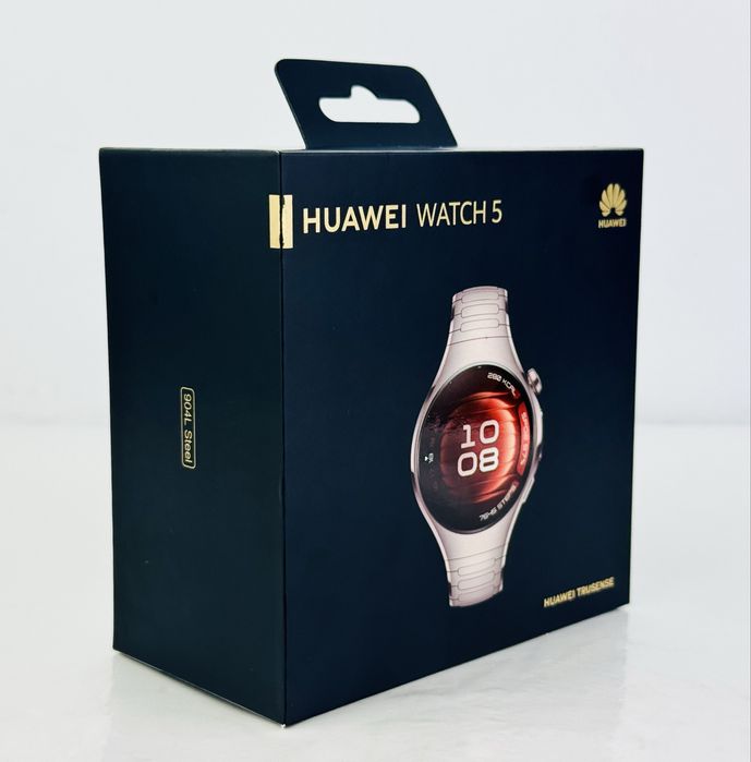 НОВ! Huawei Watch 5 42mm Sand Gold Titanium Strap 42mm 2г. Гаранция!