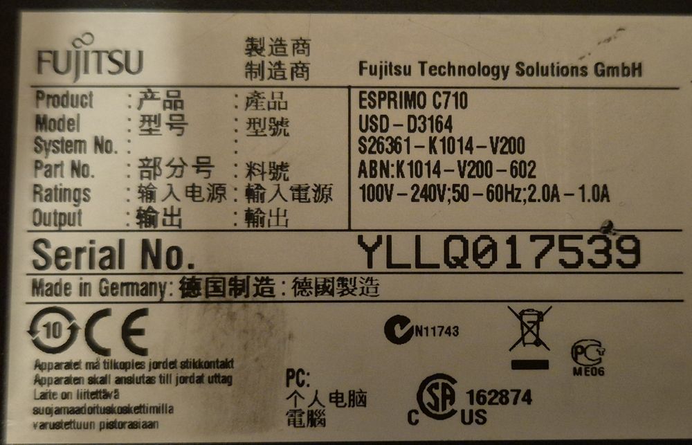 Mini PC Slim SFF Fujitsu ESPRIMO C710 i3-2100 3.1 Ghz 8gb RAM  Win10