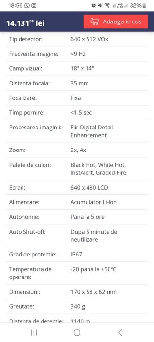 Vând monoclu cu termoviziune