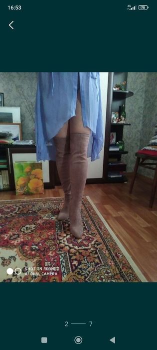 Ботфорты замшевые, новые