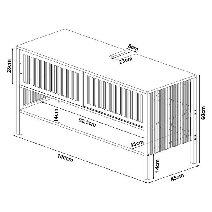 Dulap qiuveta mica, en.casa, , 60 x 100 x 45 cm, bambus, natur, mon