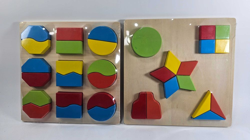 Геометрични Форми Логически Дървени Фигури 18бр. Монтесори игри