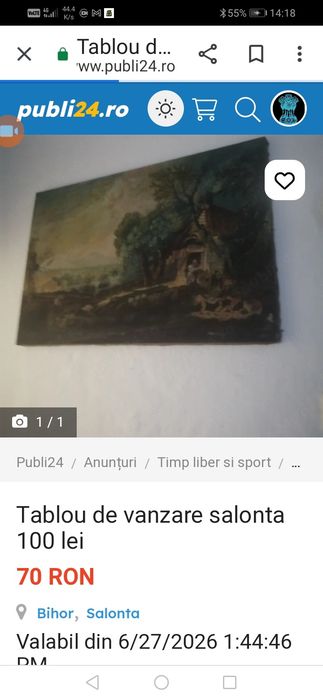 cuier si tablou de vanzare