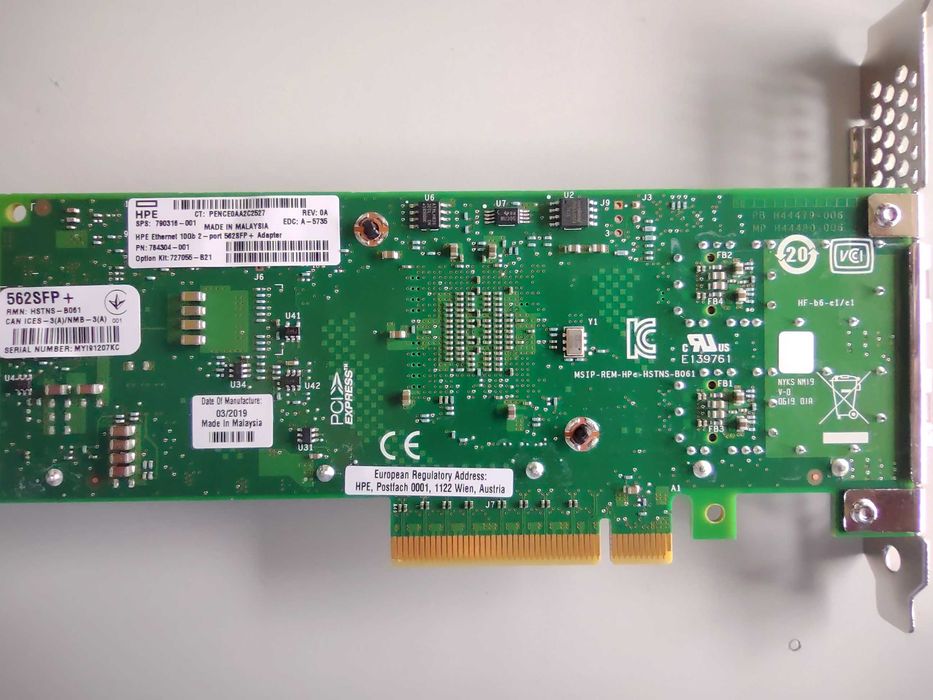 Intel 10Gb X710-DA2 DP 10Gb CNE Адаптер HPE 562SFP+ 7ZT7A00537 ID10GF