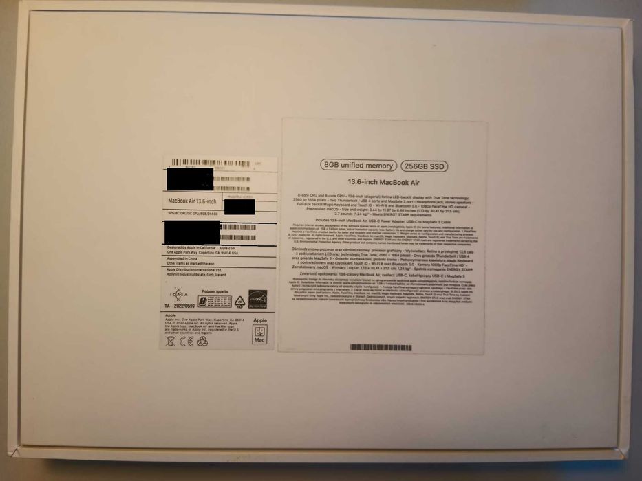 Лаптоп MacBook Air 13 2022, Space Grey