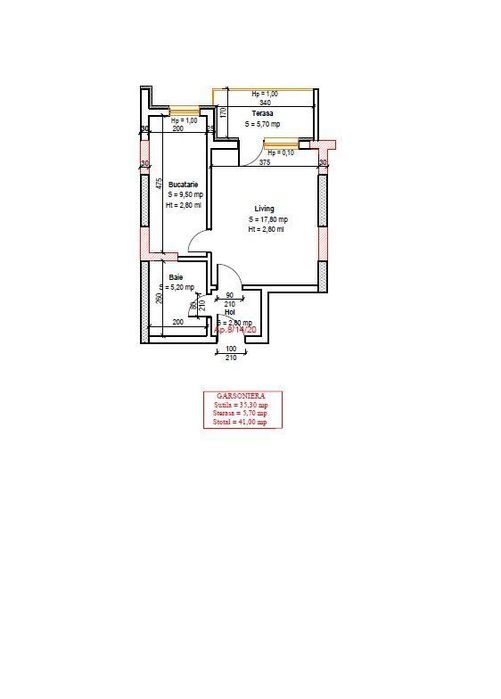 Garsoniera 41 mp