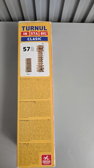 Joc de societate - Turnul instabil 57 piese (Jenga)
