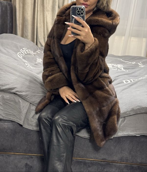 haina blana vizon / nurca naturala