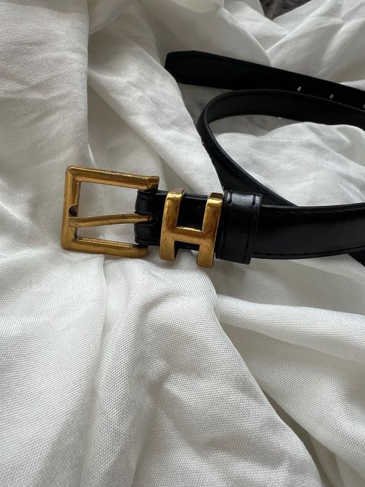 Черен кожен колан H