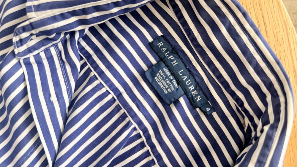 Cămașă Dama Ralph Lauren cu dungi și emblemă brodată – Mărimea 4 (S)