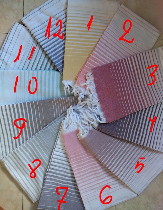 Пещемал. Тънки памучни кърпи от непран памук. Размер 100/180 см.