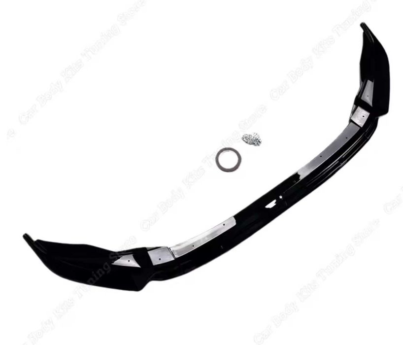 Преден спойлер за VW TIGUAN R-LINE MK2 2016 до 2020 черен гланц