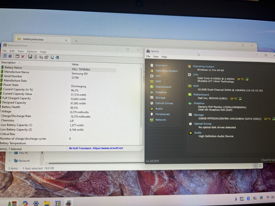 Laptop Dell Latitude E5570/ i5 GEN 6/ SSD 256 GB / 16 GB RAM