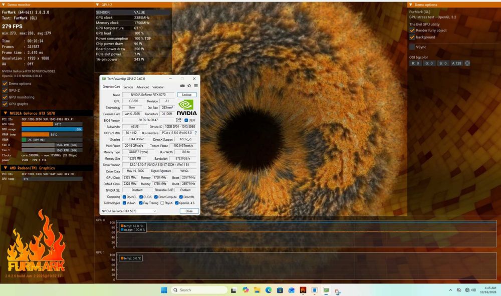 Видео Карта ASUS  RTX 5070 PRIME OC 12GB GDDR7 192bit