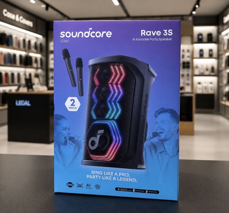 Original | Anker Soundcore Rave 3S | AI Karaoke | 200W | 2 Mikrofon