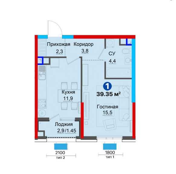 1-однокомнатная квартира всего 12-МЛН.СУМ за  квадратный метр (AA) 62
